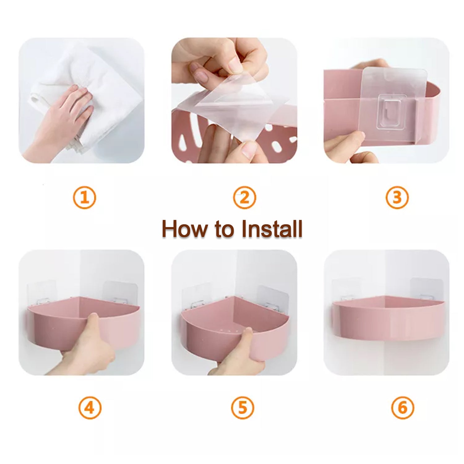 4033 Corner Shelf Bathroom Kitchen Rack Self Adhesive Shower Caddy Plastic Triangle Wall Mount Storage Basket DeoDap 4033 Corner Shelf Bathroom Kitchen Rack Self Adhesive Shower Caddy Plastic Triangle Wall Mount Storage Basket DeoDap